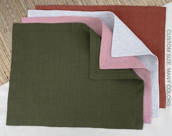 Tovaglietta fatta a mano per tavolo da pranzo, dimensioni personalizzate - Set di tovagliette da cucina in lino - Tovaglietta stagionale