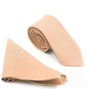 Boys Peach Neck Ties and Suspenders Apricot Wedding Bow Tie with Pocket Square Groom and Groomsman Bowties Proposal Gift