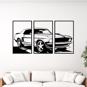 Muscle Car Png, Muscle Car Svg, Classic Car 3 Set Wall Art, Classic Car Laser Cut File, Classic Car Digital Download, Classic Car Metal Art