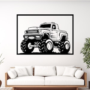 Monster Truck Panel Svg, Monster Truck Eps, Monster Truck Wall Decor, Monster Truck Glowforge, Monster Truck Wall Art, Monster Truck Clipart