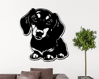 Dachshund Wall Art Svg, Lindo Perro Eps, Silueta Dachshund, Linda Etiqueta Engomada Del Perro, Dachshund Svg Png, Perro Jpg, Perro Clipart, Perro Descarga Digital