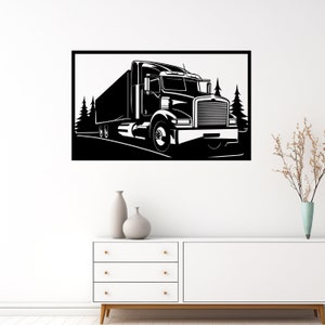 Semi Truck Wandkunst, LKW Png, LKW Liebhaber, LKW Laser geschnitten Datei, LKW digitaler Download, LKW Vektor, Vinyl geschnitten Datei, Auto LKW CNC