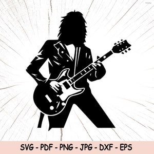 Rock Star SVG, Rock And Roll PNG, Rock n Roll Instant Download, Rock And Roll Cricut Cut Files, Guitar Print File, Rock n Roll Silhouette