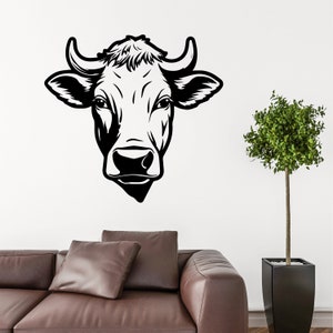 Cow Head Png, Cow Head Svg, Cow Digital Download, Cow Vector, Cow Cut File, Cow Silhouette, Cow Vinyl Cutting, Cow Wall Art, Cow Cricut Eps