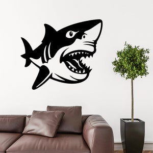 Shark Wall Decor Art, Shark Svg, Shark Eps, Shark Silhouette, Shark Vinyl Cut File, Shark Png Jpg, Shark Clipart, Shark Digital Download