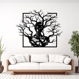 Abstract Woman SVG, Abstract Tree PNG, Woman Art Plasma Cut File, Woman Art Decor, Woman Cnc, Panel Svg, Abstract Woman Instant Download Eps