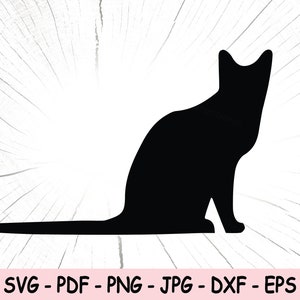 Sitzende Katze SVG, Kätzchen SVG, Katze Vektor, Katze geschnitten Datei, Katzenliebhaber SVG, Katzen Design, Katze Silhouette für Cricut, Schwarze Katze svg, Katze Sticker Pdf