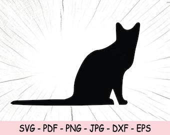 Sitzende Katze SVG, Kätzchen SVG, Katze Vektor, Katze geschnitten Datei, Katzenliebhaber SVG, Katzen Design, Katze Silhouette für Cricut, Schwarze Katze svg, Katze Sticker Pdf
