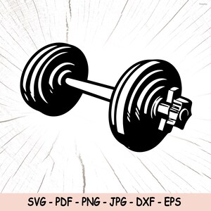 Barbell Dumbbell Svg, Powerlifting Svg, Barbell Clipart, Barbell Print Svg, Digital Download Cricut Cut Files, Barbell Silhouette Cut Files