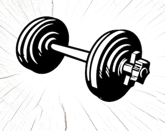 Barbell Dumbbell Svg, Powerlifting Svg, Barbell Clipart, Barbell Print Svg, Digital Download Cricut Cut Files, Barbell Silhouette Cut Files