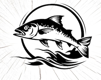 Fish Svg, Bass Fishing Svg, Fishing Svg, Bass Fish Svg, Bass Clipart, Bass Vector, Bass Cricut, Bass Cut file, Fish Wall Art, Fishing Png