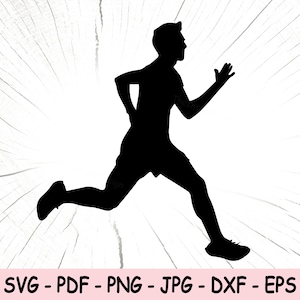Man Runner SVG, Running Man PNG, Sport Clipart, Male Athlete Running SVG, Runner Boy Print File, Digital Download svg png dxf pdf Run Man