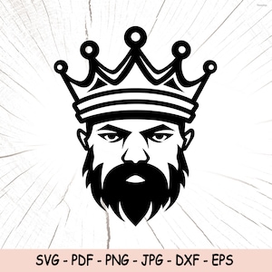King SVG, King In The Crown PNG, King Instant Download, King Cricut Cut Files, King Print File, King Sublimation File, King Silhouette Cut