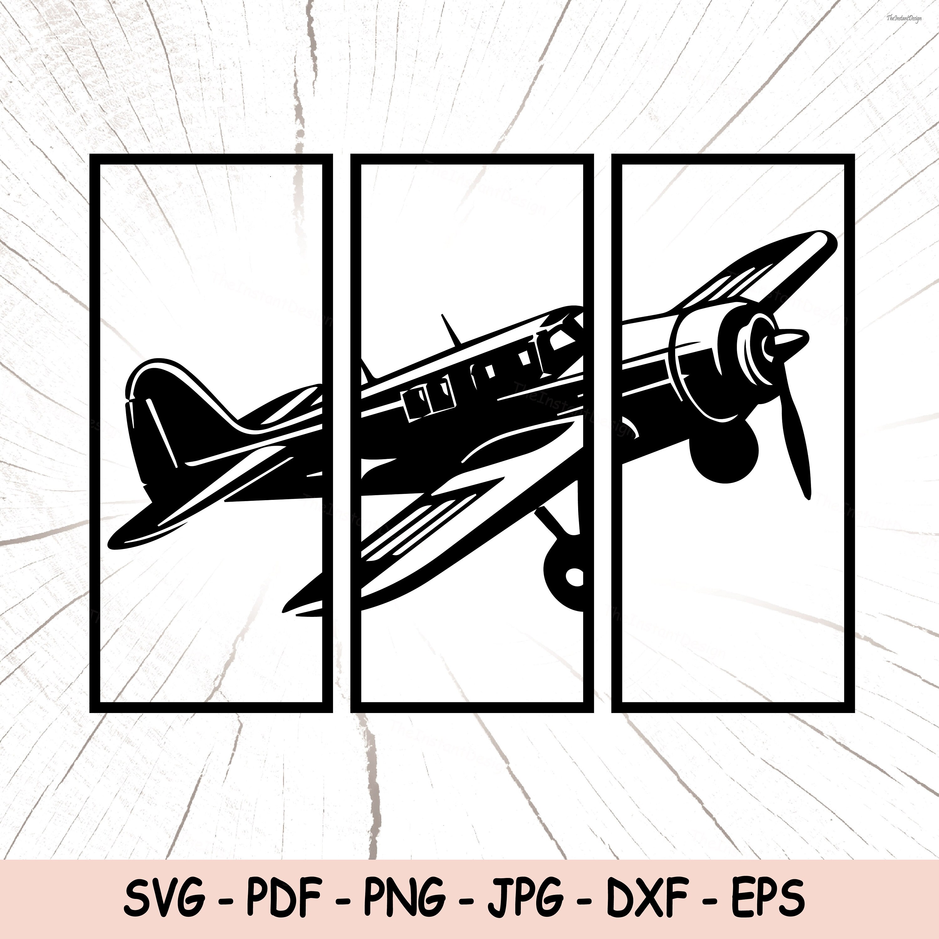 Airplane 3 Set Panel Svg, Airplane Eps, Airplane 3 Wall Decor, Aviation ...