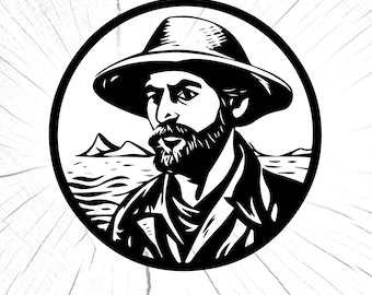 Fisherman Png, Fishing Man Svg, Man Fishing Digital Download, Fisherman Vector, Cut File, Silhouette, Vinyl Cutting, Fishing Man Wall Art