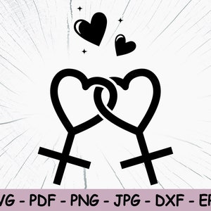 Homosexuell Lesben Symbol SVG-Datei, Lesben Symbol PDF, JPG, Dxf, Bisexuell Sofort Download SVG-Dateien, Geschlecht Symbol Cricut & Silhouette