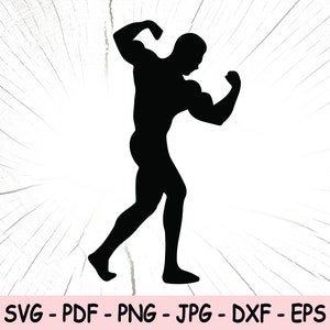 Bodybuilder SVG, Bodybuilder PNG, Strong Man Instant Download, Bodybuilder Cricut Cut Files, Gym Print File, Strength SVG, Muscle Man Svg