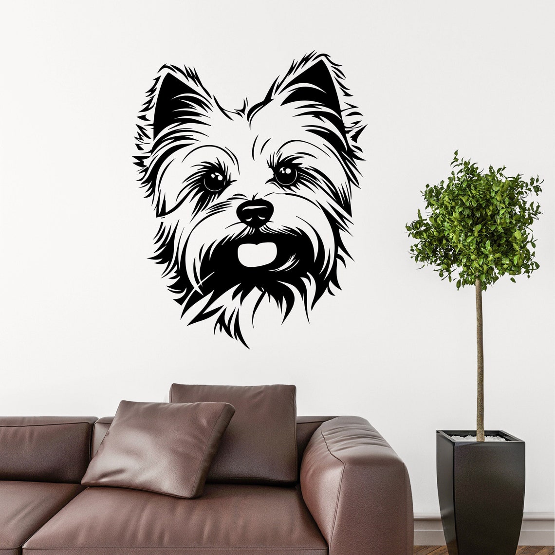 Yorkshire Terrier Wall Art, Yorkie Dog Svg, Yorkie Puppy Eps,