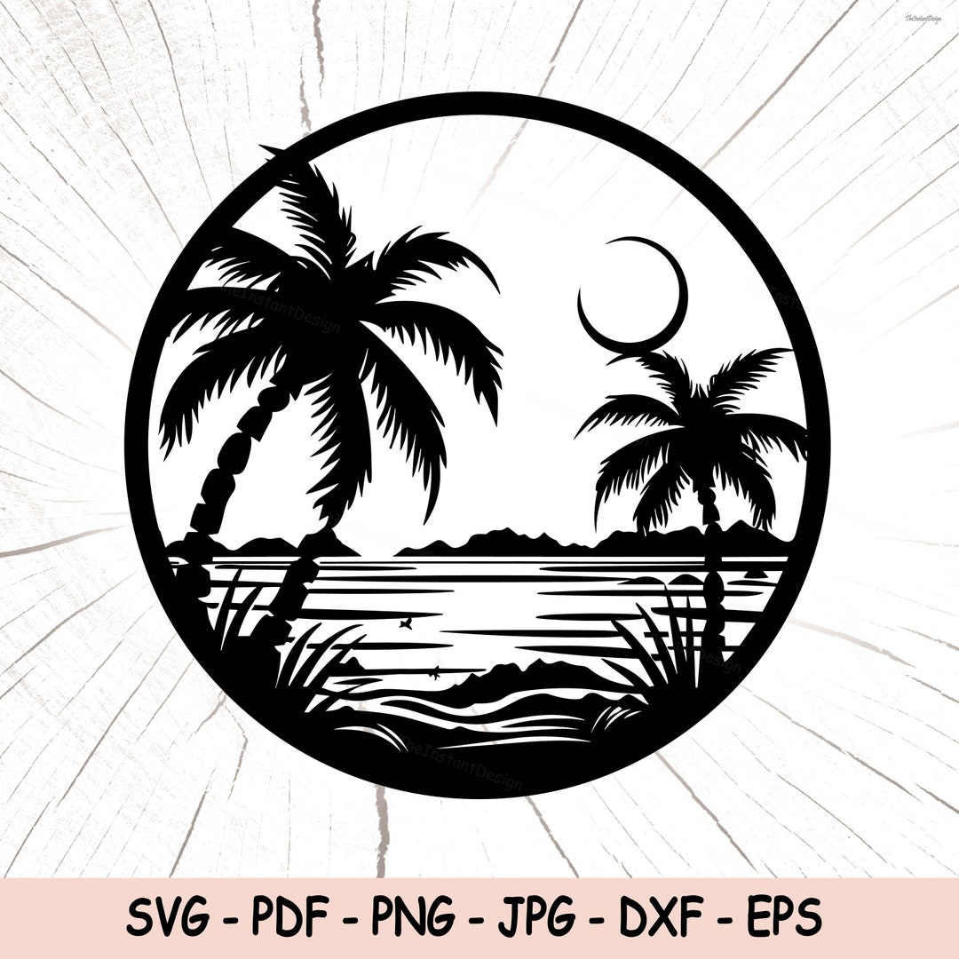Beach Panel Svg, Beach Eps, Beach Wall Decor, Beach Glowforge Files ...