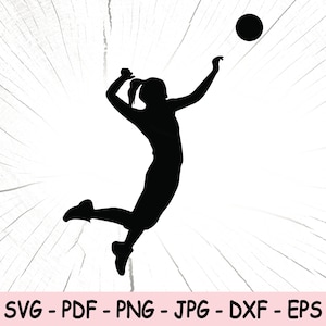 Volleyball Player SVG, Volleyball Player PNG, Volleyball Player Sticker, Volleyball Cricut Cut Files, Volleyball Ball Print File, Sport SVG