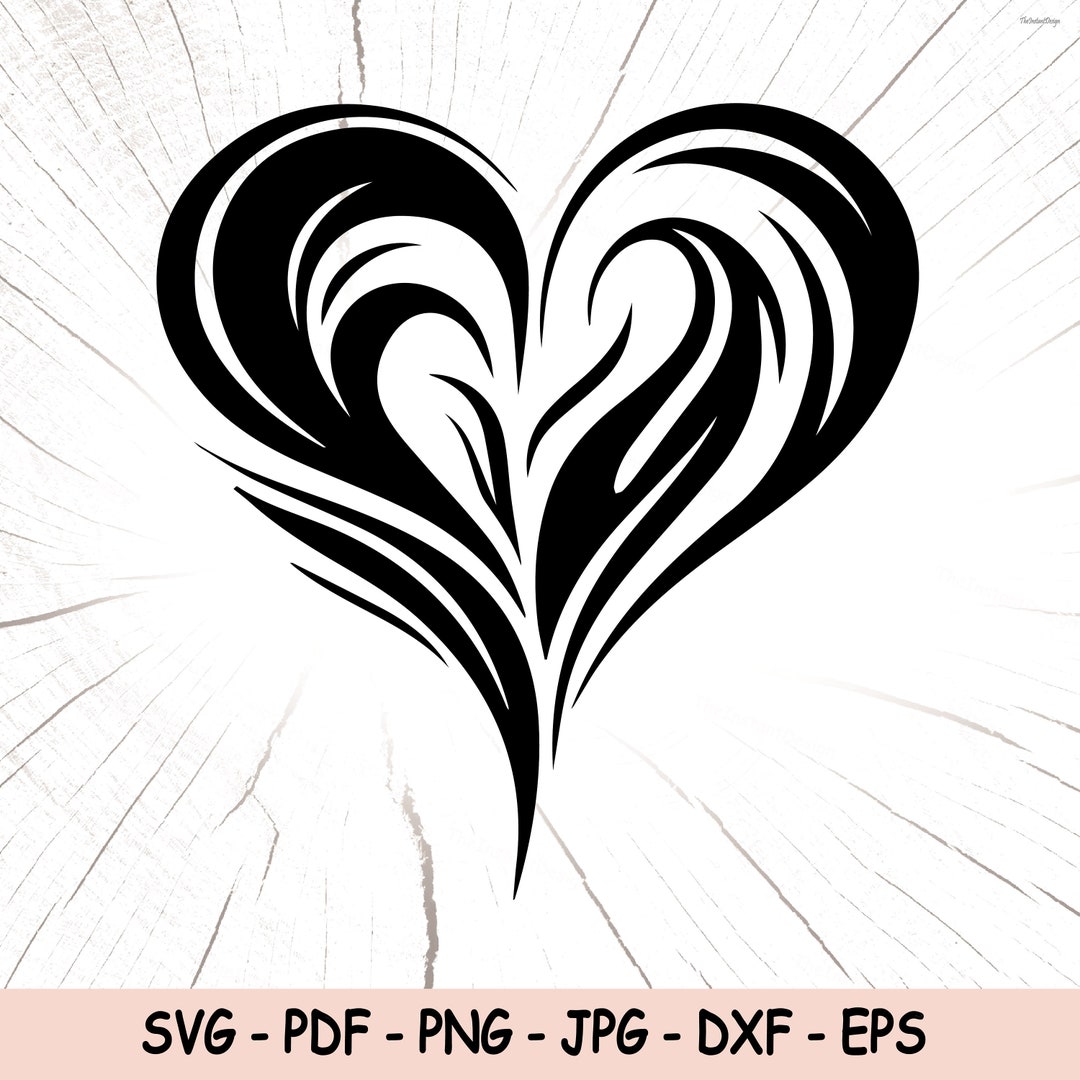 Heart Svg, Love Heart Eps, Heart Silhouette, Heart Vinyl Cut File ...