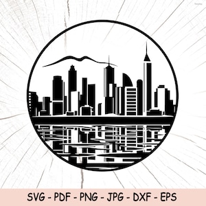 City Skyline Svg, City Svg, City Sticker, Buildings Svg, buildings Wall Art, Cityscape Svg, City clipart, City Silhouette, Buildings Print