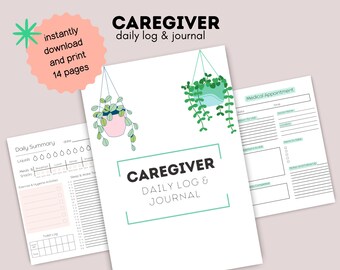 Registro del cuidador / Diario / Rastreador de atención / Salud en el hogar