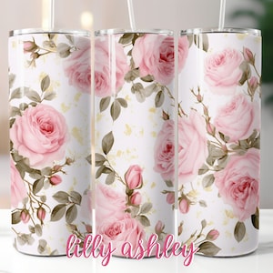 Sublimation Template for Tumblers Watercolor Sublimation Designs Tumbler Wrap Tumbler Designs Floral Sublimation Tumbler 20 oz Roses