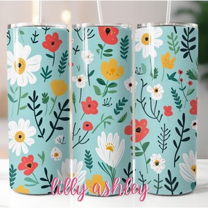 Sublimation Template Tumbler Wrap for Tumbler Sublimation Designs Tumbler Wrap Floral Tumbler Designs 16 oz 20 oz Skinny Wraps