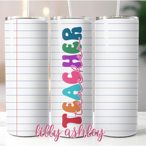 Teacher Tumbler Wrap for 20 oz Skinny Tumbler, Teacher Appreciation Sublimation Template, Cute Tumbler Wrap for Teachers, Teaching-Themed