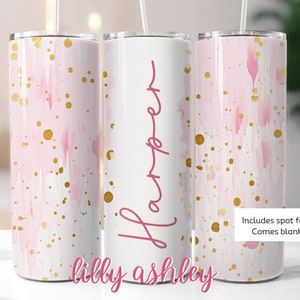 Pink Marble 20 oz Skinny Tumbler Sublimation Template to Personalize Sublimation Designs Tumbler Wrap for Name Glitter Tumbler Alcohol Ink