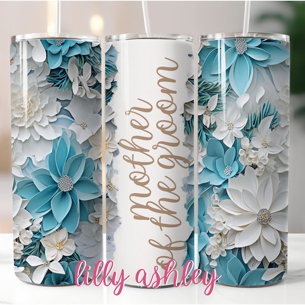 Sublimation Template Wedding Tumbler Mother of the Groom Tumbler Wrap Floral Tumbler Design Wedding Sublimation Skinny Tumbler