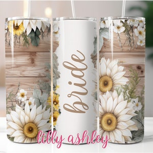 Sublimation Template for Tumblers Bride Rustic Wedding Floral Tumbler Wrap Tumbler Design Wedding Sublimation Skinny Tumbler 20 oz for Bride