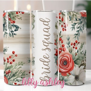 Sublimation Template for Tumblers Bridesmaid Rustic Wedding Floral Tumbler Wrap Tumbler Design Wedding Sublimation Skinny Tumbler 20 oz