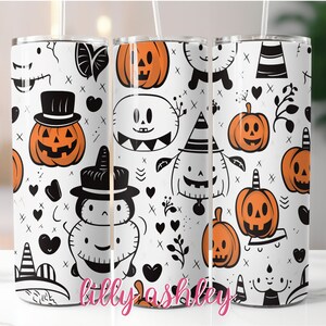 Halloween Jack 20 oz Skinny Tumbler Sublimation Template Tumbler Cup Wrap, Abstract Spooky Jackolantern Tumbler Wraps, Jack-o-lantern Wrap
