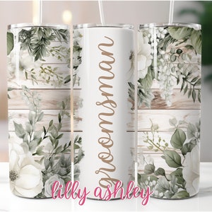 Wedding Tumbler Wrap for Sublimation | Wedding Themed Sublimation Designs | Groomsman Tumbler Cup | Bridal Party Wrap | Sublimation Template