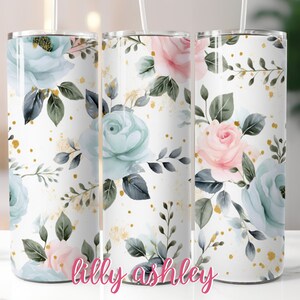 Sublimation Template for Tumblers Watercolor Sublimation Designs Tumbler Wrap Tumbler Designs Floral Sublimation Tumbler 20 oz Roses