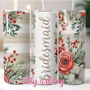 Sublimation Template for Tumblers Bridesmaid Rustic Wedding Floral Tumbler Wrap Tumbler Design Wedding Sublimation Skinny Tumbler 20 oz