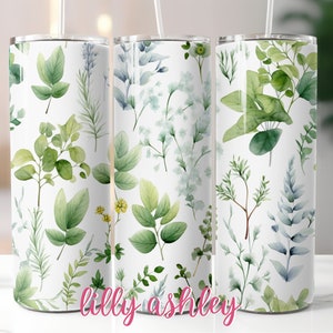 Sublimation Template for Tumbler Watercolor Leaves Sublimation Designs Tumbler Wrap Tumbler Design Colorful Sublimation Tumbler 20 oz Plants