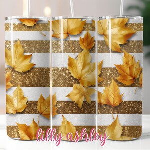 Plantilla de sublimación de vaso flaco con purpurina de 20 oz Diseño de envoltura de vaso para vaso de otoño Vaso de vibraciones de otoño