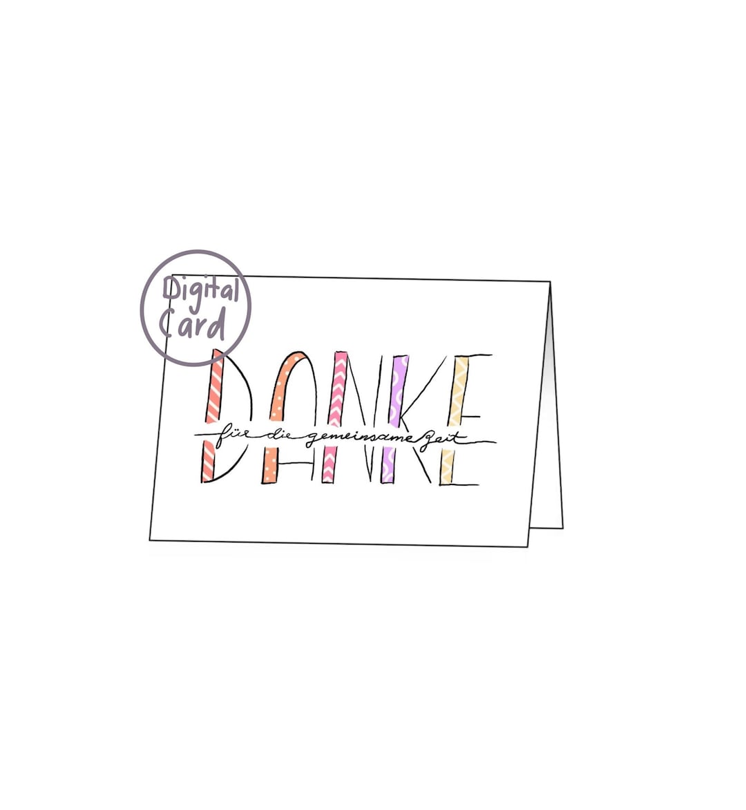 Dankeskarte danke Für Die Gemeinsame Zeit Etsy