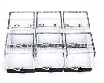 6 Pieces Perky Thumbnail Specimen Box, Hinged, with Foam Base 1.25” x 1.25” x 1.25”