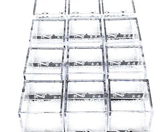 12 Pieces Perky Thumbnail Specimen Box, Hinged, with Foam Base 1.25” x 1.25” x 1.25”