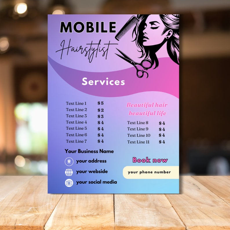 Hair Stylist Flyer Template, Hair Salon Flyer , Beauty Saon Flyer, Hair ...