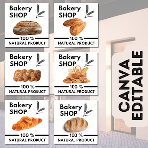 Bakery Logo Template, Canva Editable , personalized bakery logo, food logo, Bakery logo, bakey food icon, bread bakery logo