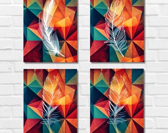 abstract Feathers wall art, Prints Pictures for living room modern feather, feather home decor, wall art printable, abstract feather prints
