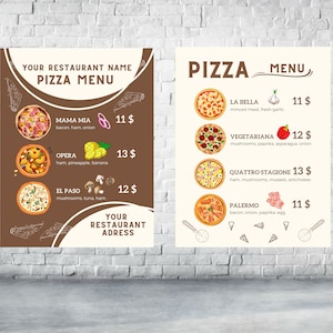 dépliant de nourriture de pizza, dépliant de vente de pizza canva, dépliant de restaurant, dépliant de restauration rapide, dépliant de pizza, dépliant de restauration rapide, modèle canva, carte de nourriture