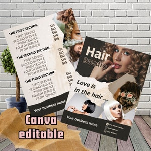 Hair Salon Flyer: DIY Price List Template (Canva Editable)