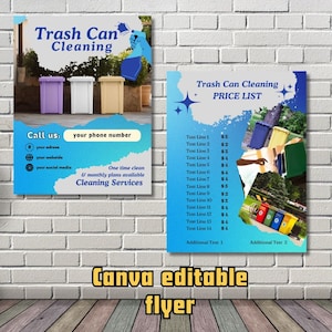 Flyer für Mülleimer-Reinigungsservice, Flyer für Mülleimer-Waschservice, Business Marketing Flyer Vorlage, Canva bearbeitbar