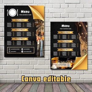 plantilla de volante de restaurante, volante de comida de restaurante, plantilla de menú de restaurante, menú de comida rápida, volante editable en canva, plantilla de canva para restaurante
